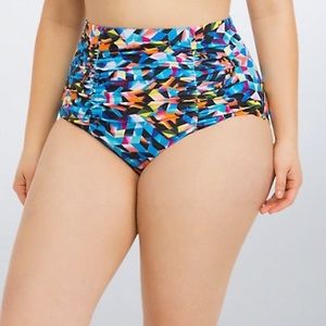 Torrid Geo Diamond Print High Waist Swim Bottoms
